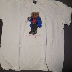 Vintage Polo by Ralph Lauren White Tee with Bear Graphic